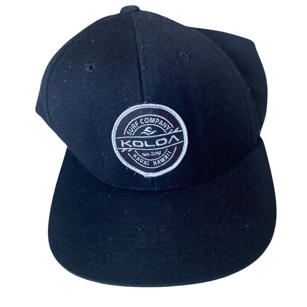 Koloa surf company snap back black hat men's